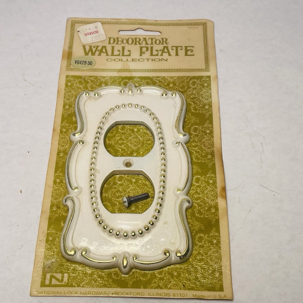 Decorator Wall Plate Receptacle Cover French Provincial National‎ Lock Hardware